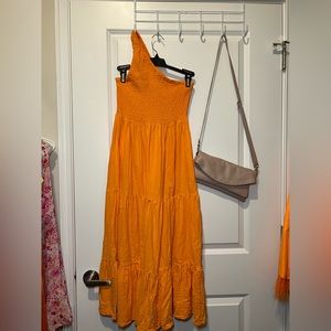 One shoulder midi dress